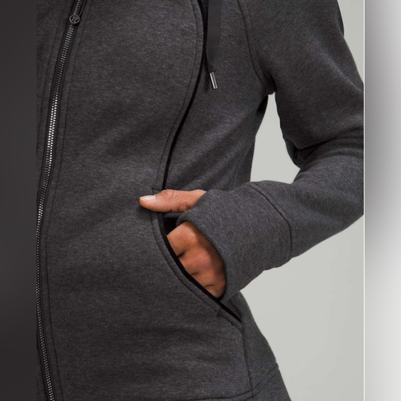 Lululemon NWT Scuba Hoodie *Plush sz 12 Heathered Black/Black - Picture 4 of 8